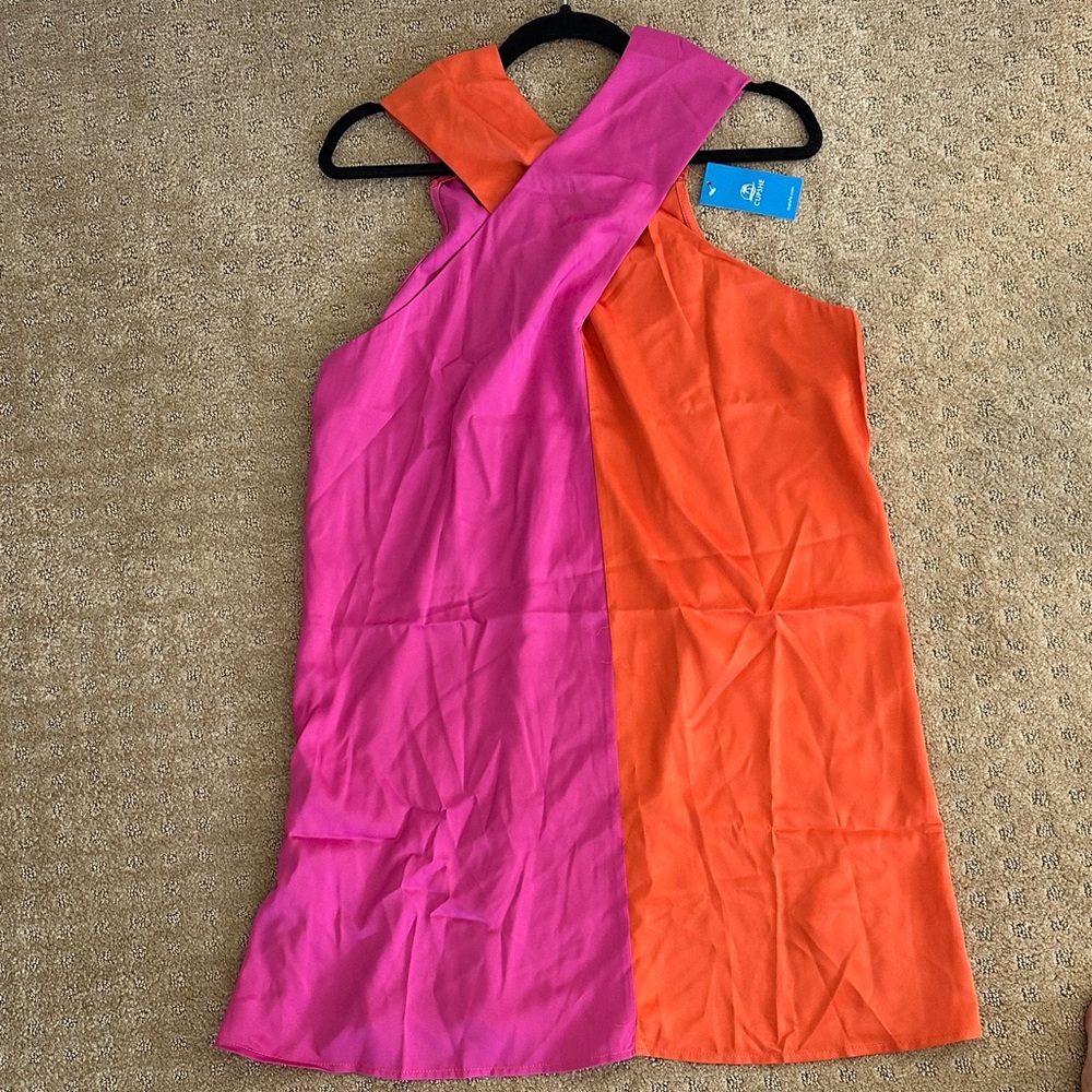 Cupshe Pink and Orange Colorblock Halter Dress